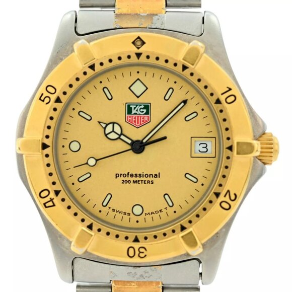 Tag Heuer 38mm Men's 2000 Series Professional Two Tone Swiss Watch